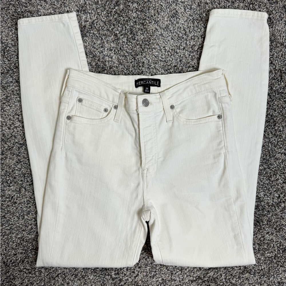 J. Crew Mercantile White Stretch Skinny Jeans 25